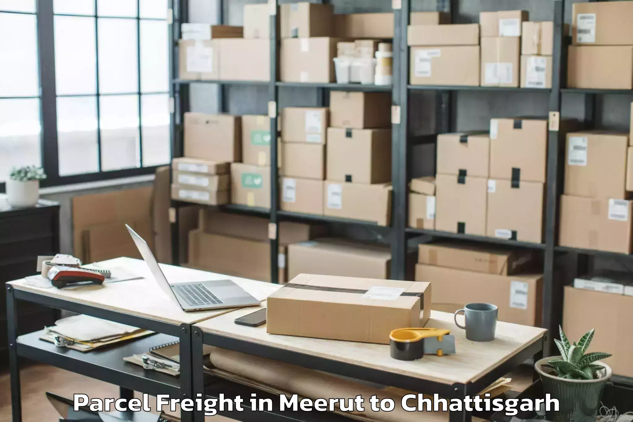 Meerut to Khairagarh Parcel Freight Booking